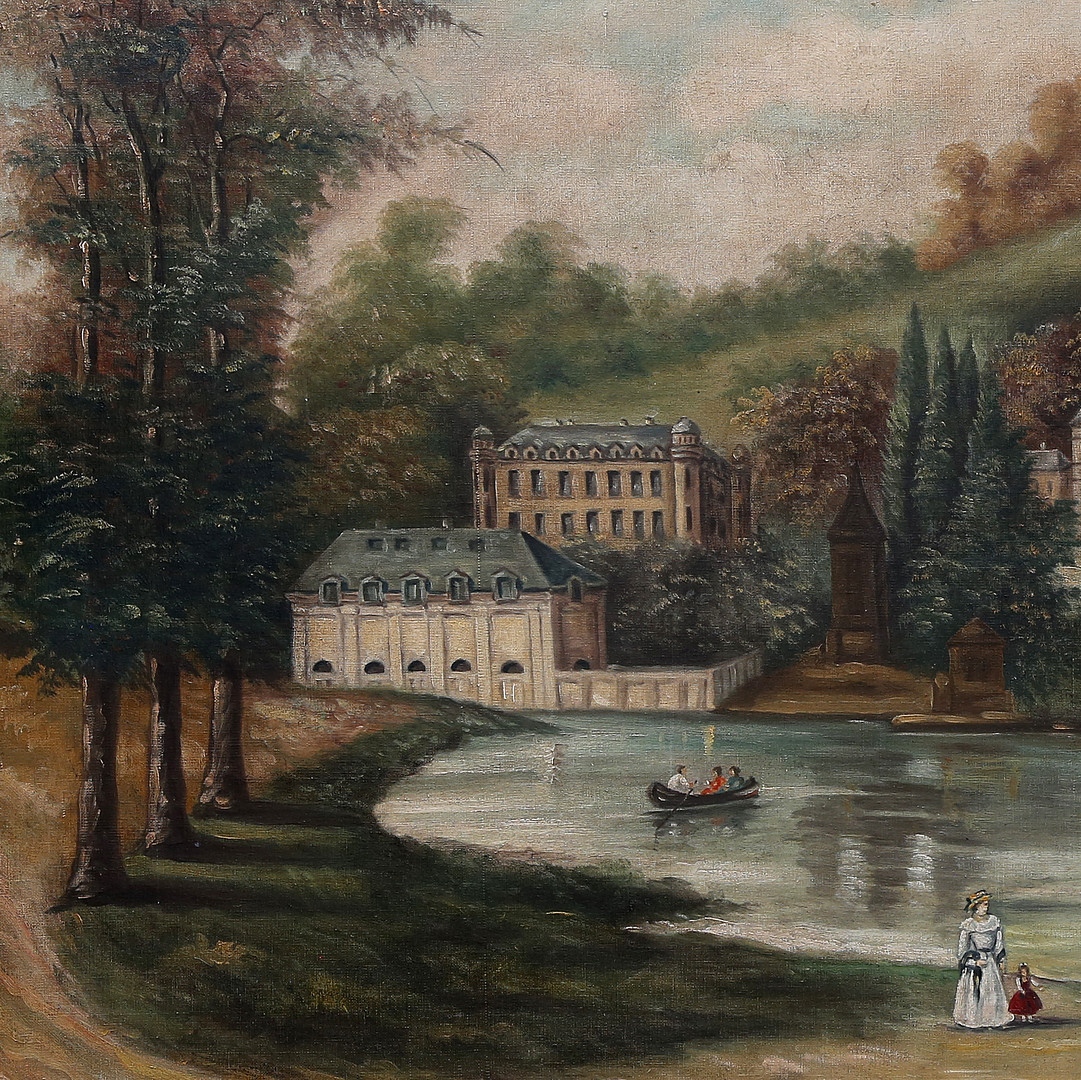 SPANISH SCHOOL, FIRST HALF 20TH CENTURY. 18th Century-like landscape.