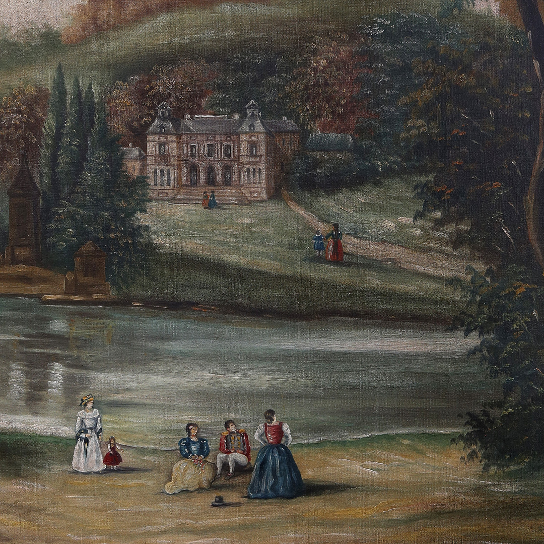 SPANISH SCHOOL, FIRST HALF 20TH CENTURY. 18th Century-like landscape.