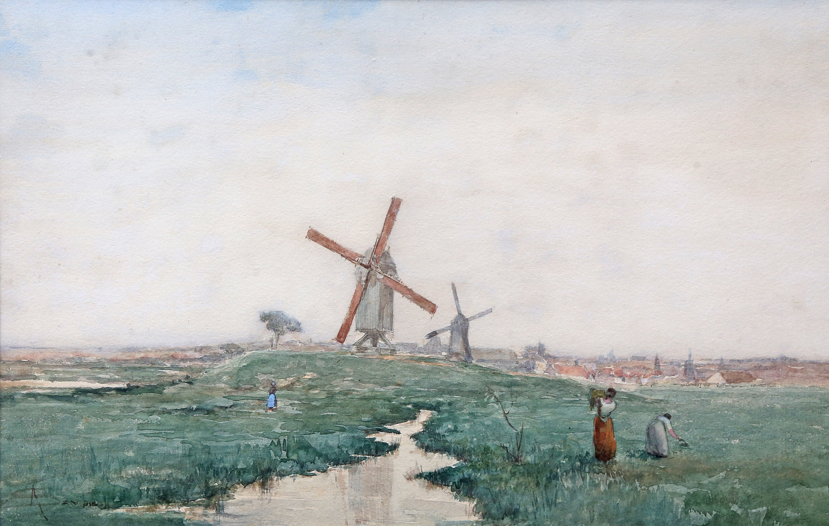 DUTCH SCHOOL, LATE 19TH - EARLY 20TH CENTURY. Landscape with windmills.
