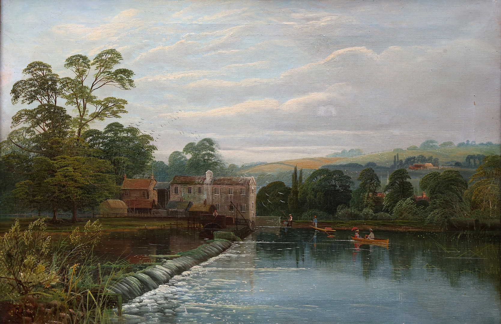 R. ALLAN. Landscape by the Thames.
