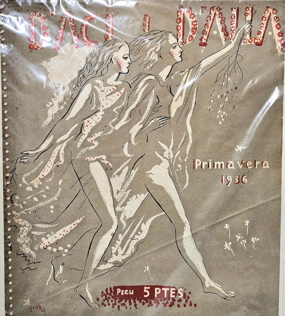 PERE PRUNA. SEGÚN. D'Ací d'Allà, Primavera de 1936. Cartel sobre papel.