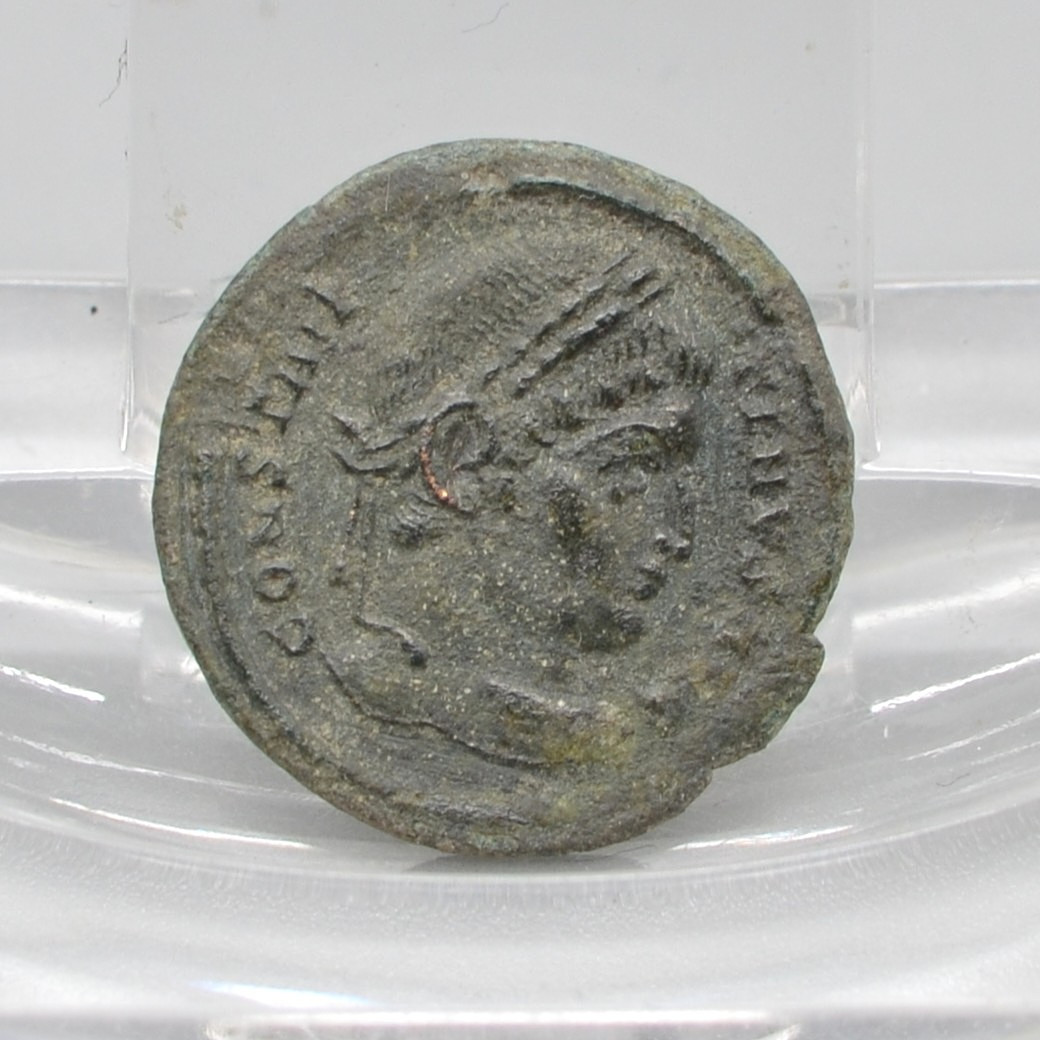 ANTIKE RÖMISCHE MÜNZE, KONSTANTIN I. (307-337), LAGERTOR MIT ZWEI TÜRMEN, 328-329 N. CHR.