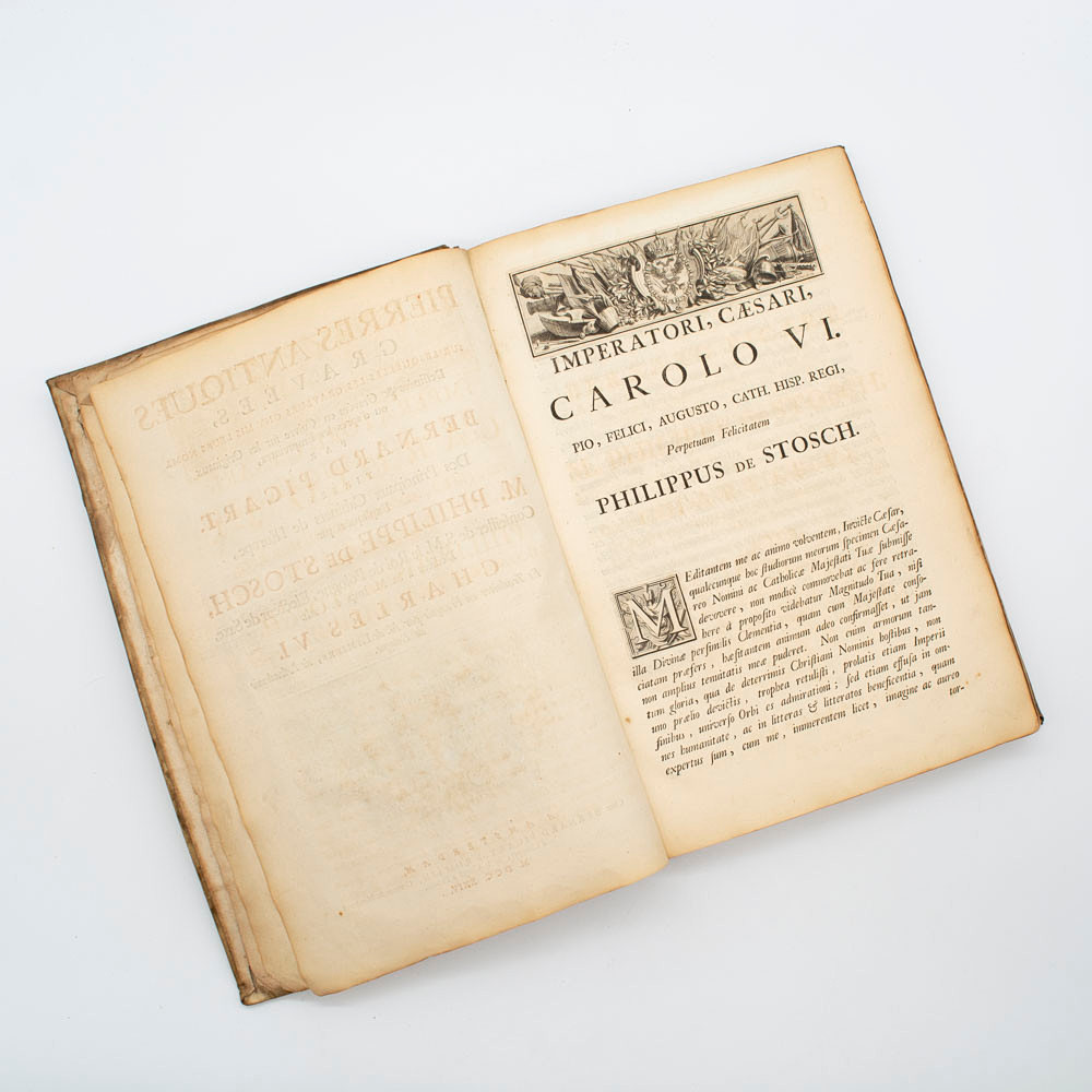 BERNARD PICART UND M. PHILIPPE DE STOSCH, PIERRE ANTIQUES GRAVÉES, ANTIKES BUCH, AMSTERDAM, 1724, LATEINISCHER UND FRANZÖSISCHER SPRACHE.