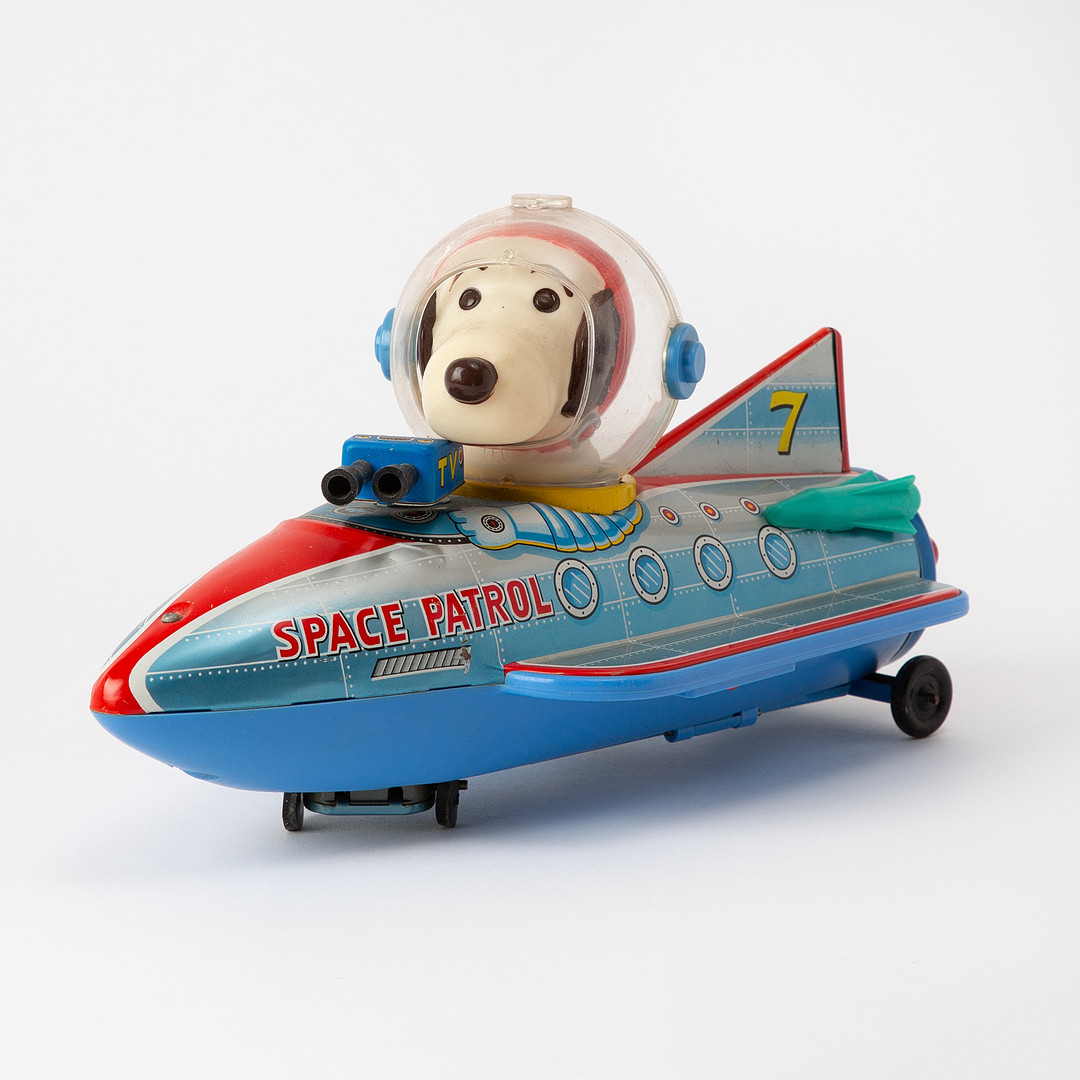 MASUDAYA. "Space Patrol", Snobben i rymdfarkost, plåt och plast, Japan 1960-tal.