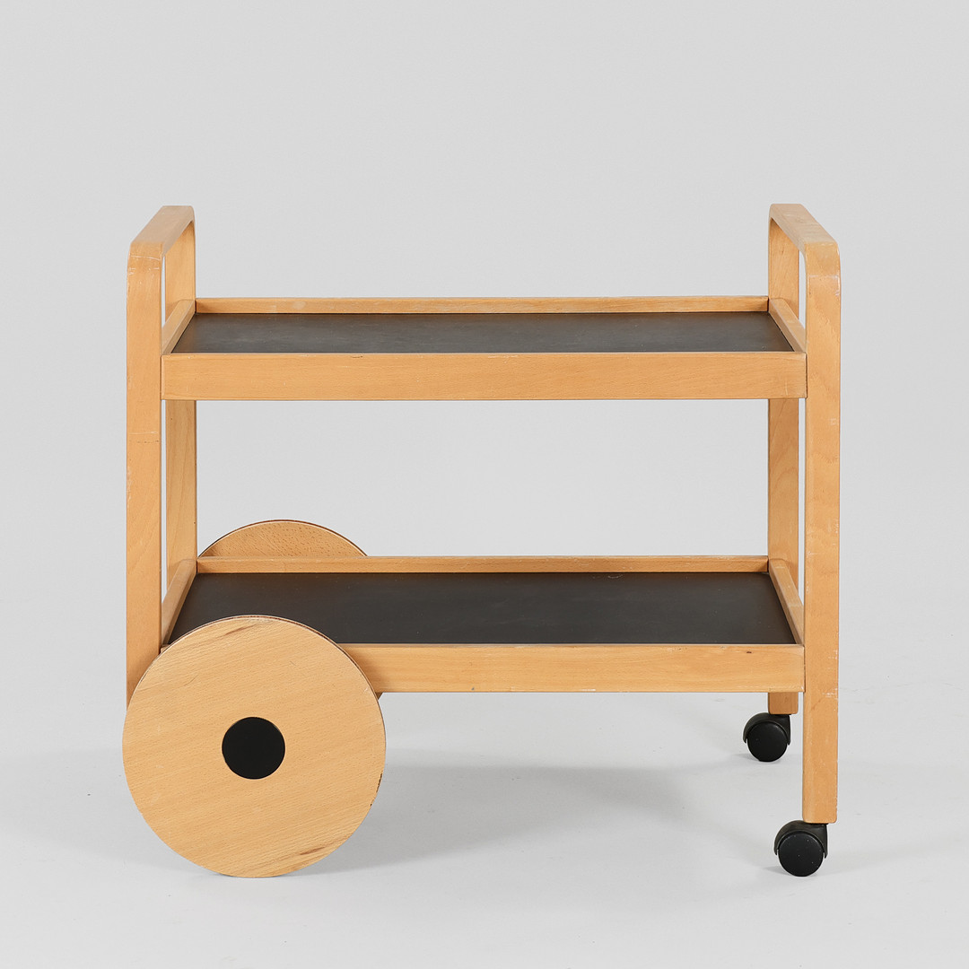 Rullebord - serveringsbord af bøg og laminat. Skandinavien.
