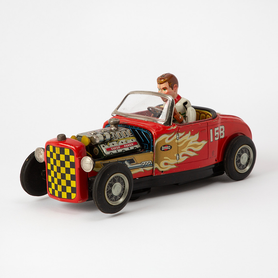NOMURA TOYS. "Hot Rod 15B", litaograferad plåt, Japan, 1960-tal.