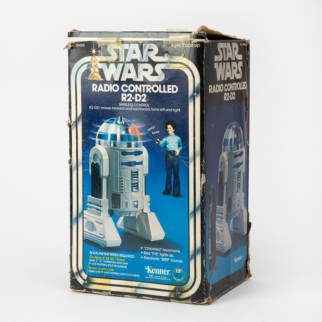 KENNER. "R2-D2" från Star Wars, robot, fjärrstyrd, plast, 1970-tal.