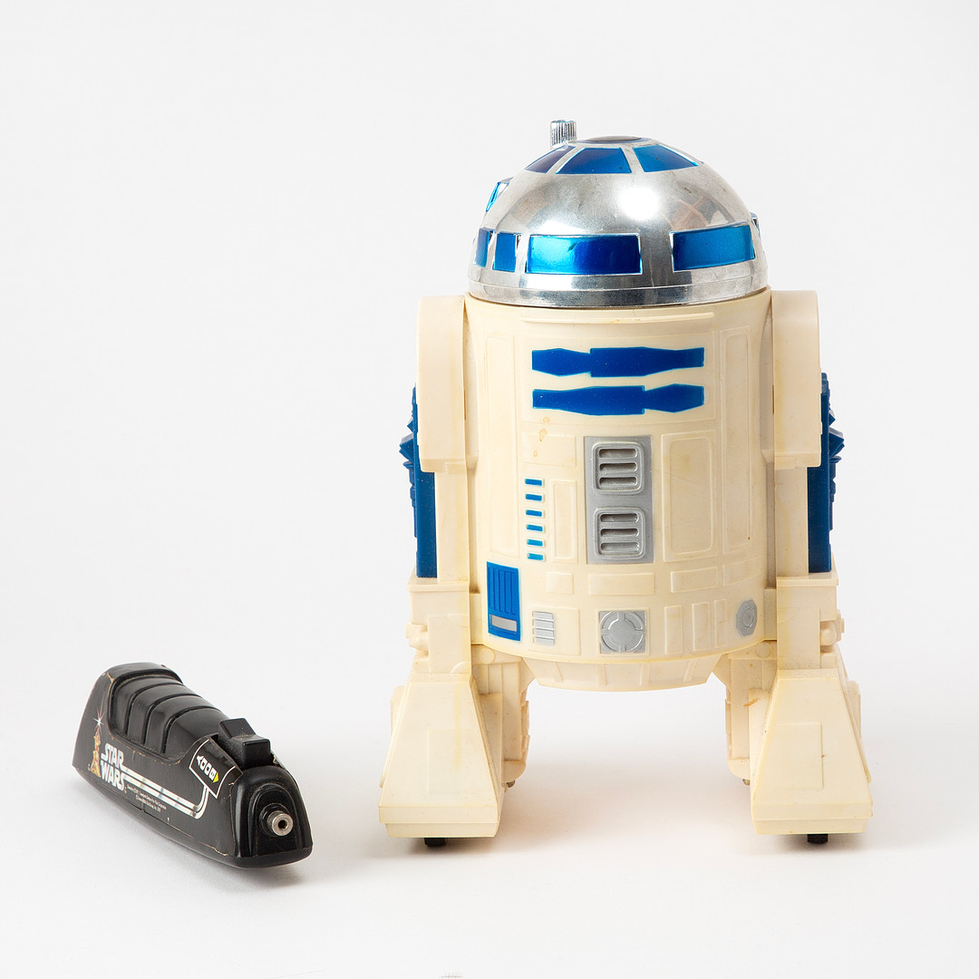 KENNER. "R2-D2" från Star Wars, robot, fjärrstyrd, plast, 1970-tal.