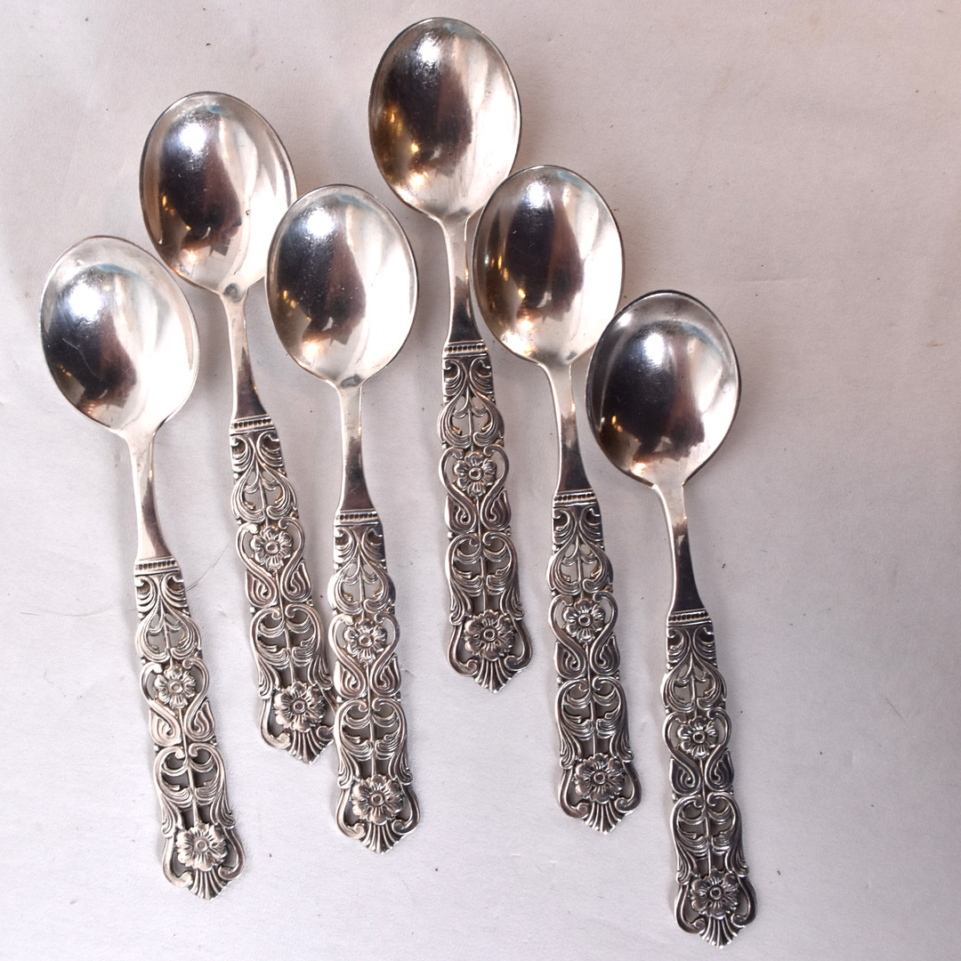 TESKEDAR, 6-stycken, silver, CG Hallberg.