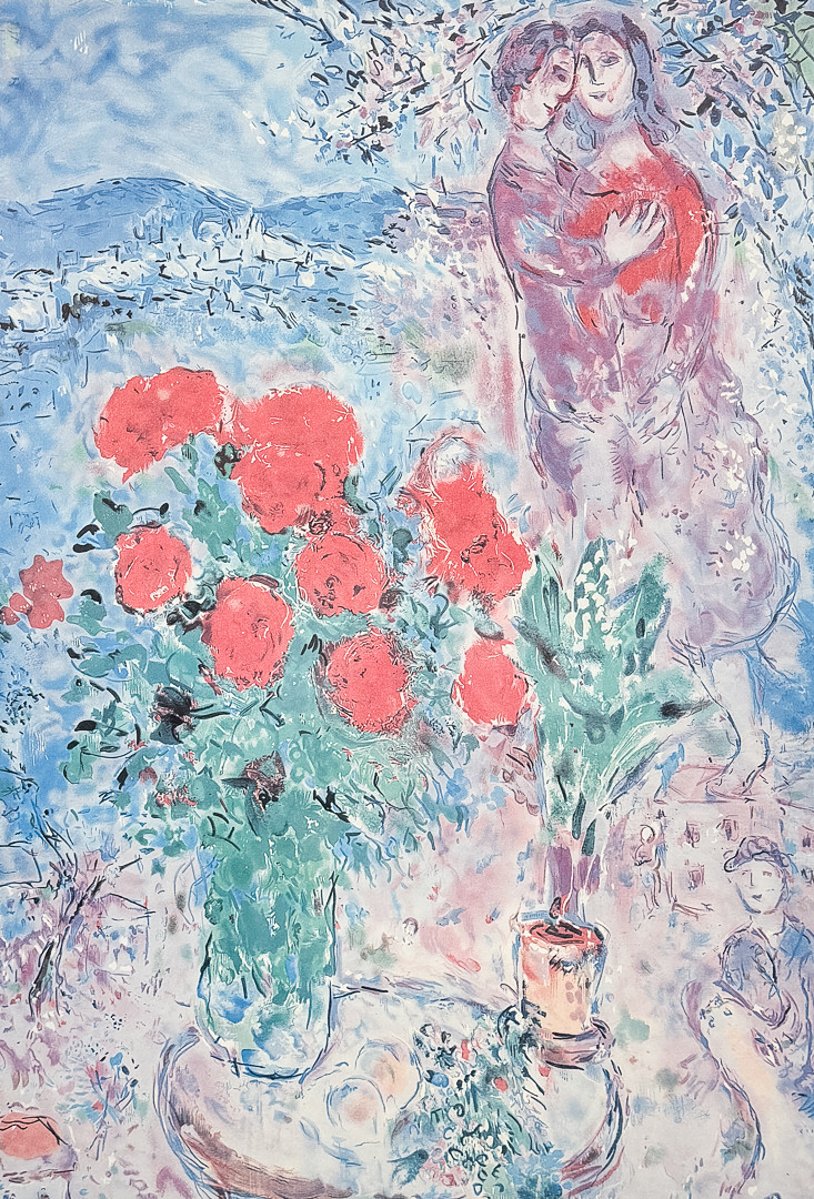 MARC CHAGALL. EFTER. OFFSETLITOGRAFI, ”Les Coquelicots”, Stämpelsignerad, Numrerad 131/500.