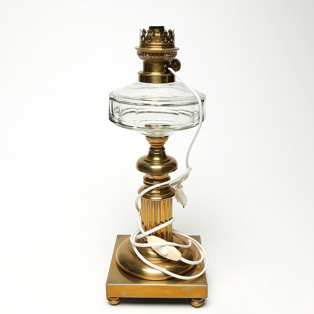 BORDSFOTOGENLAMPA, glas/metall.