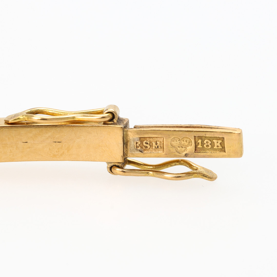 ARMRING, 18 k tvåfärgat guld med åttkantslipade diamanter, Svedboms.