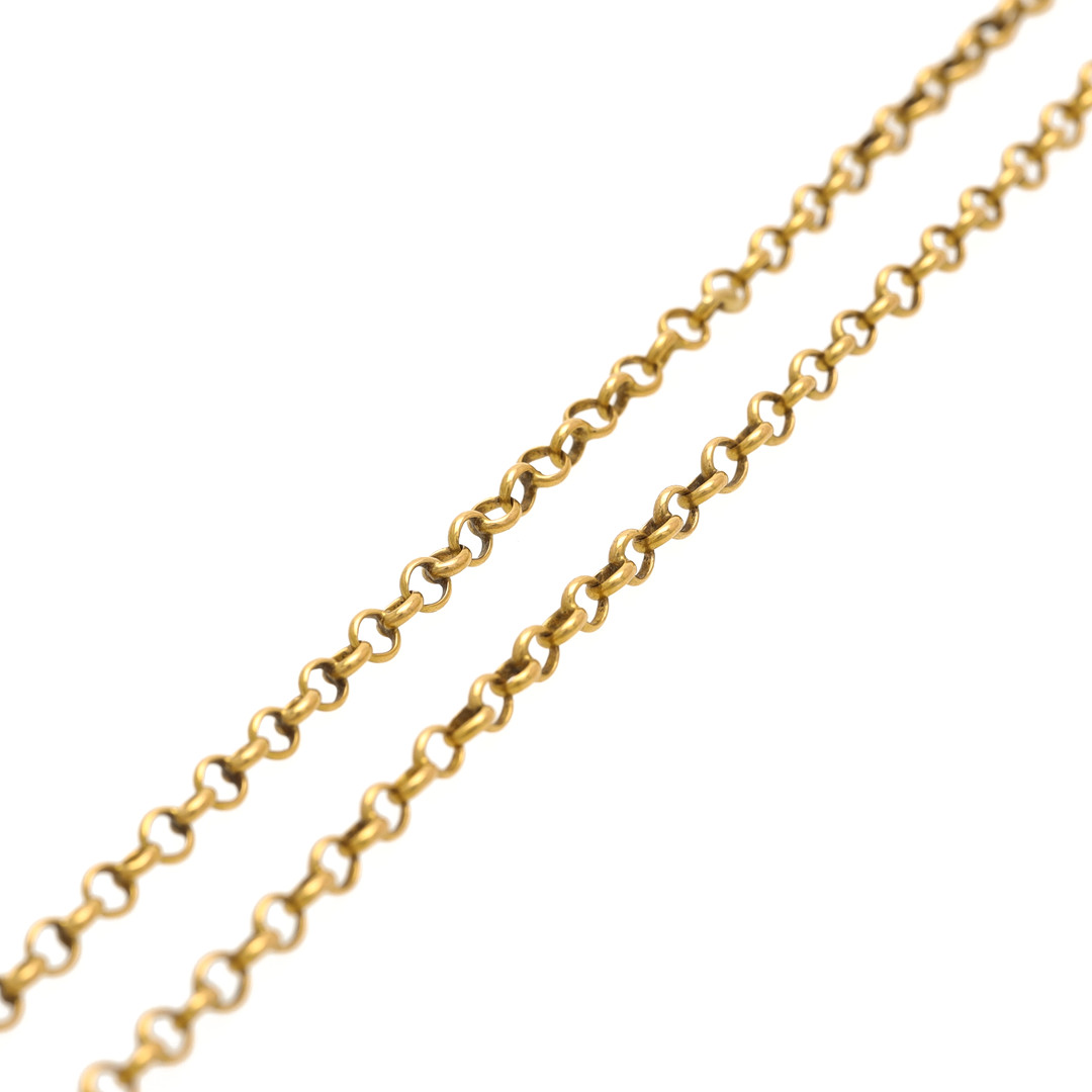 HALSKEDJA, 18 k guld, ärtlänk, längd 120 cm.