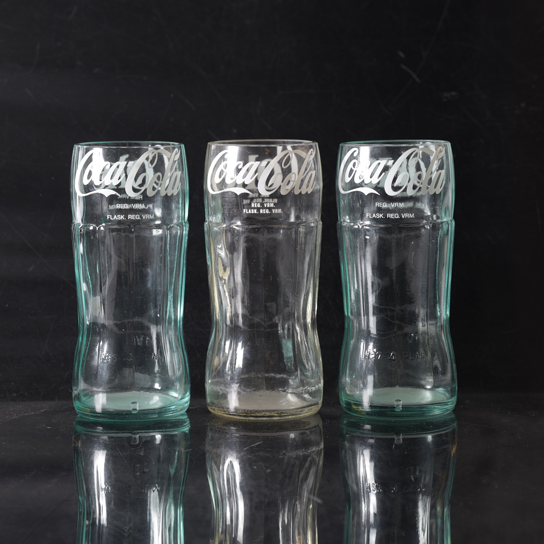 GLAS, 3 st. Coca-Cola, 1900-tal.