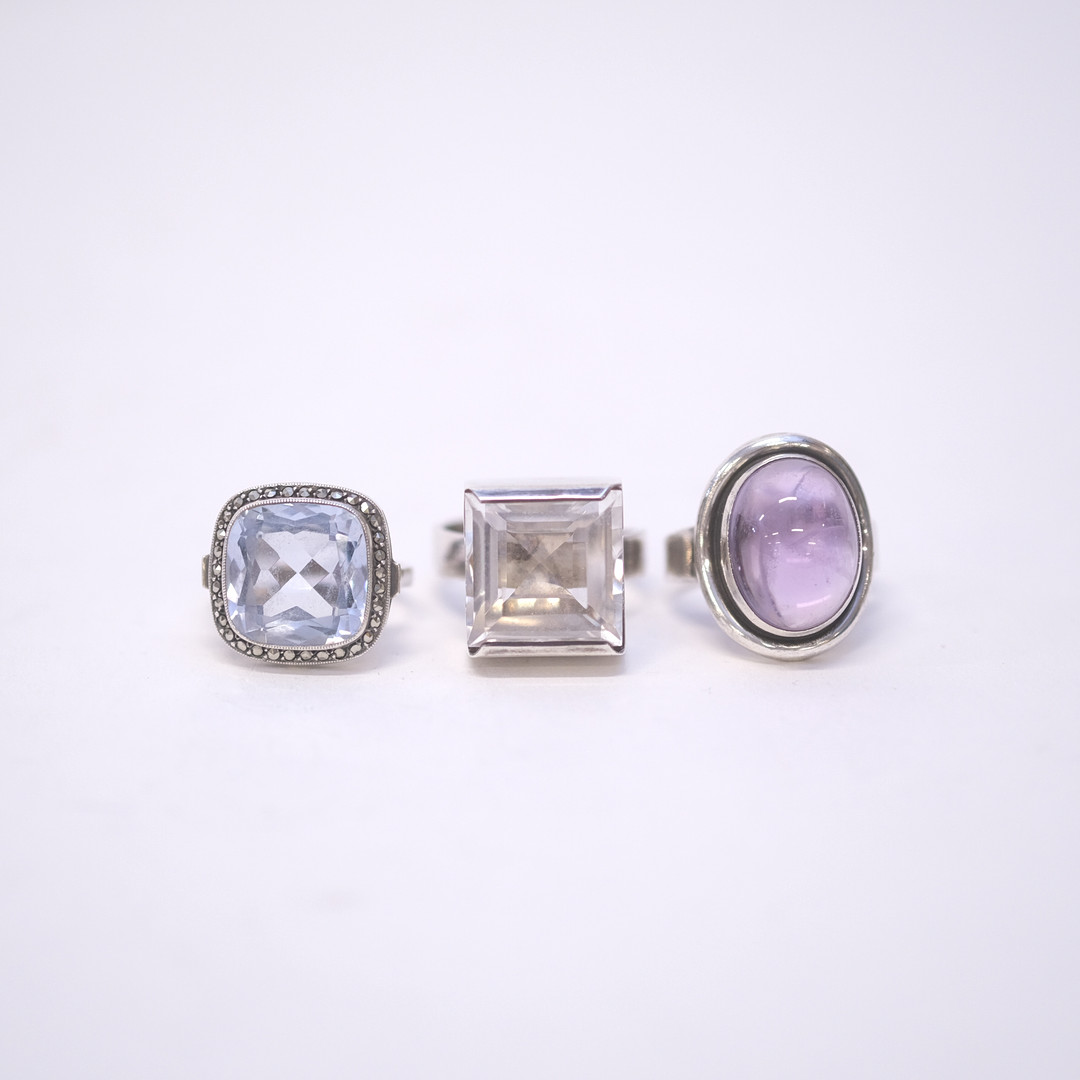 RINGAR, SILVER, TRE STYCKEN.