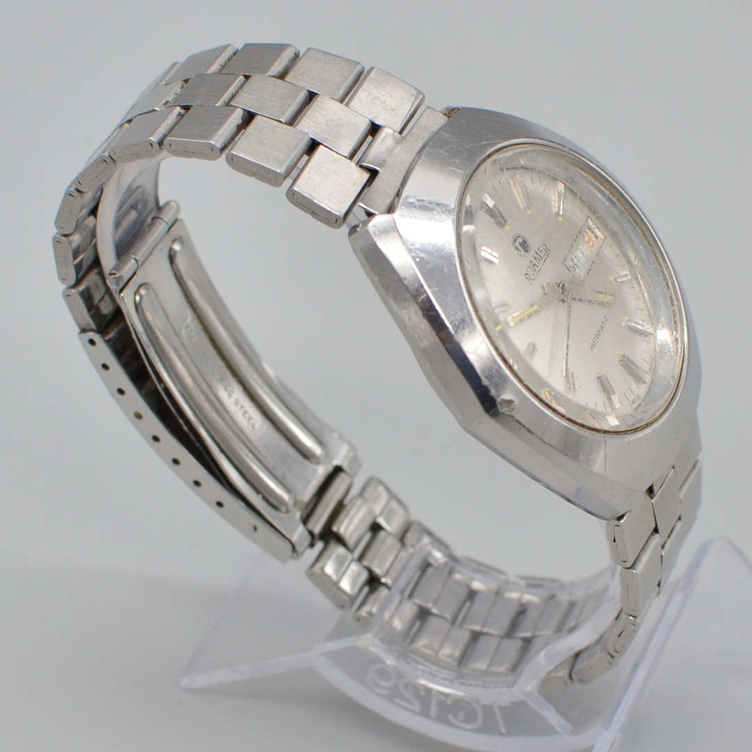 ROAMER AUTOMATIC AS 2066, DAYDATE, EDELSTAHL, UM 1970.
