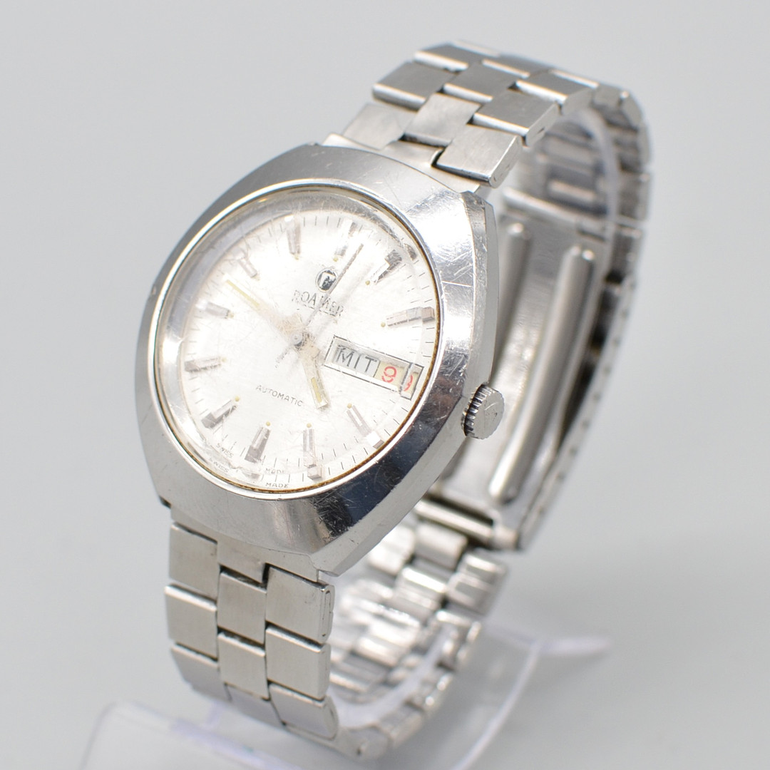 ROAMER AUTOMATIC AS 2066, DAYDATE, EDELSTAHL, UM 1970.