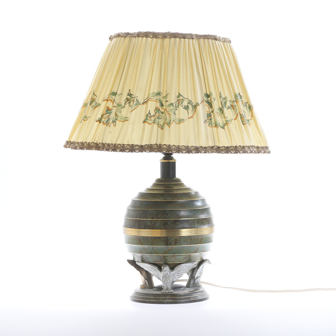 BORDSLAMPA, metall, art deco 1900-tal.