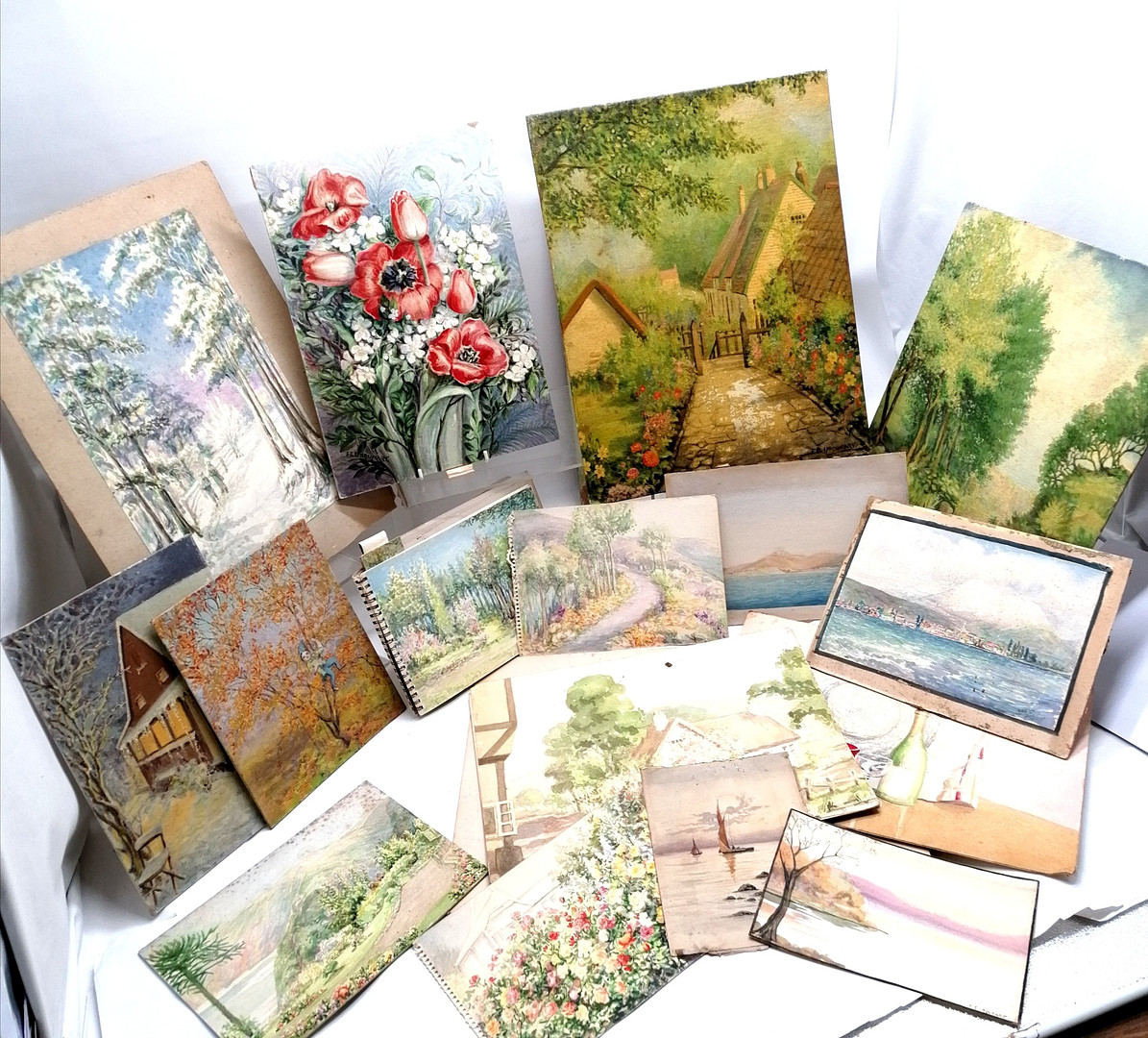 FOLIO OF ORIGINAL ARTWORK INC SIGNED F E URQUHART & W N SIMM.