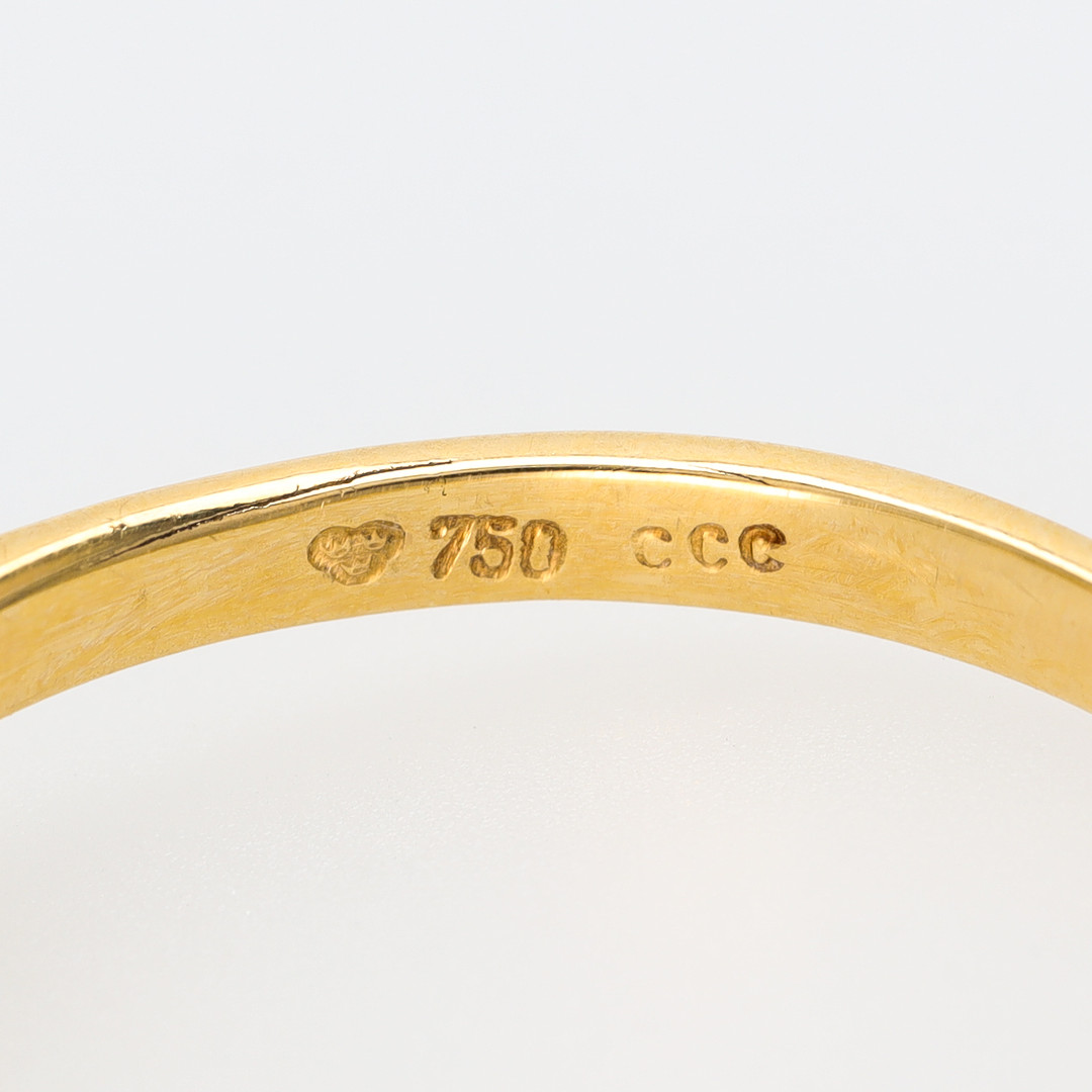 RING, 18 K guld, odlad pärla 8mm.