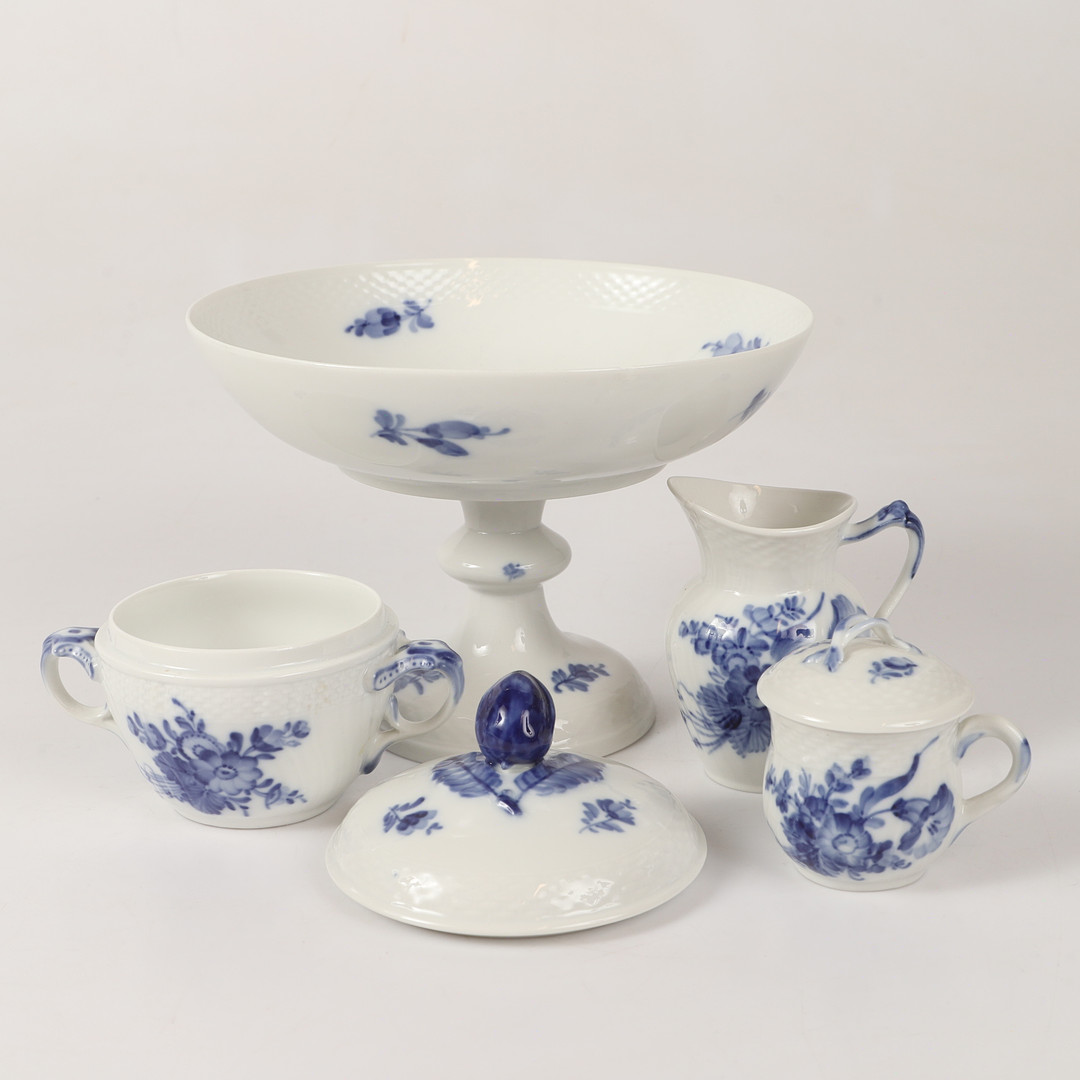 SERVISDELAR, 5 stycken, "Blå Blomst", Royal Copenhagen, Danmark.
