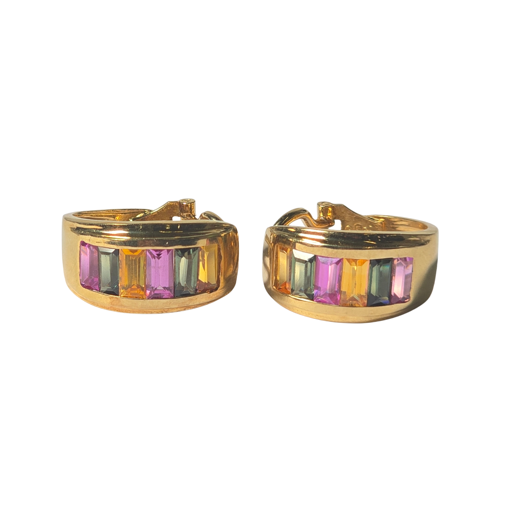Pendientes en plata con baño de oro y circonitas.