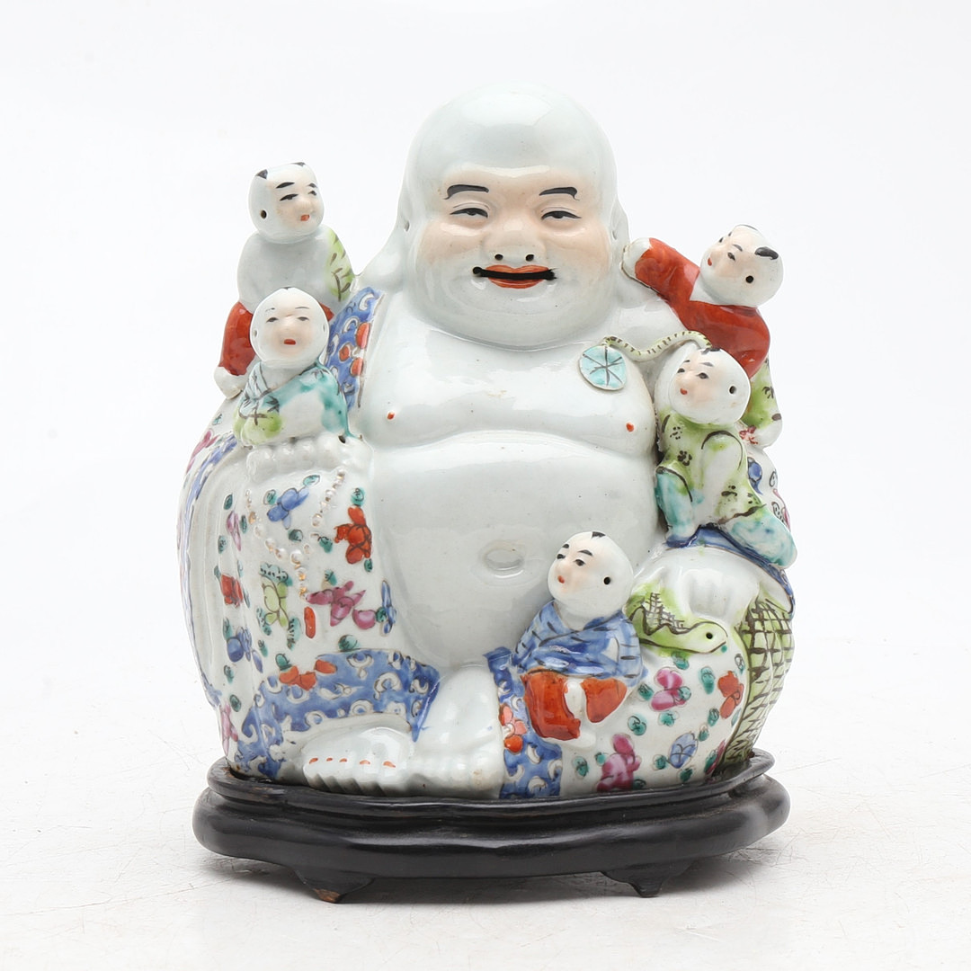 "Buddha of hapiness", Chinese porcelain sculpture, 20th Century.