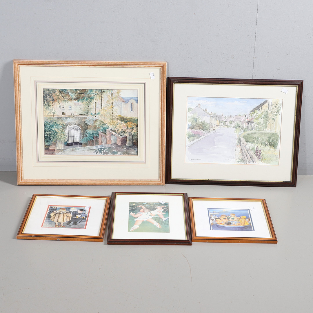 ASSORTED WATERCOLOURS AND PRINTS.