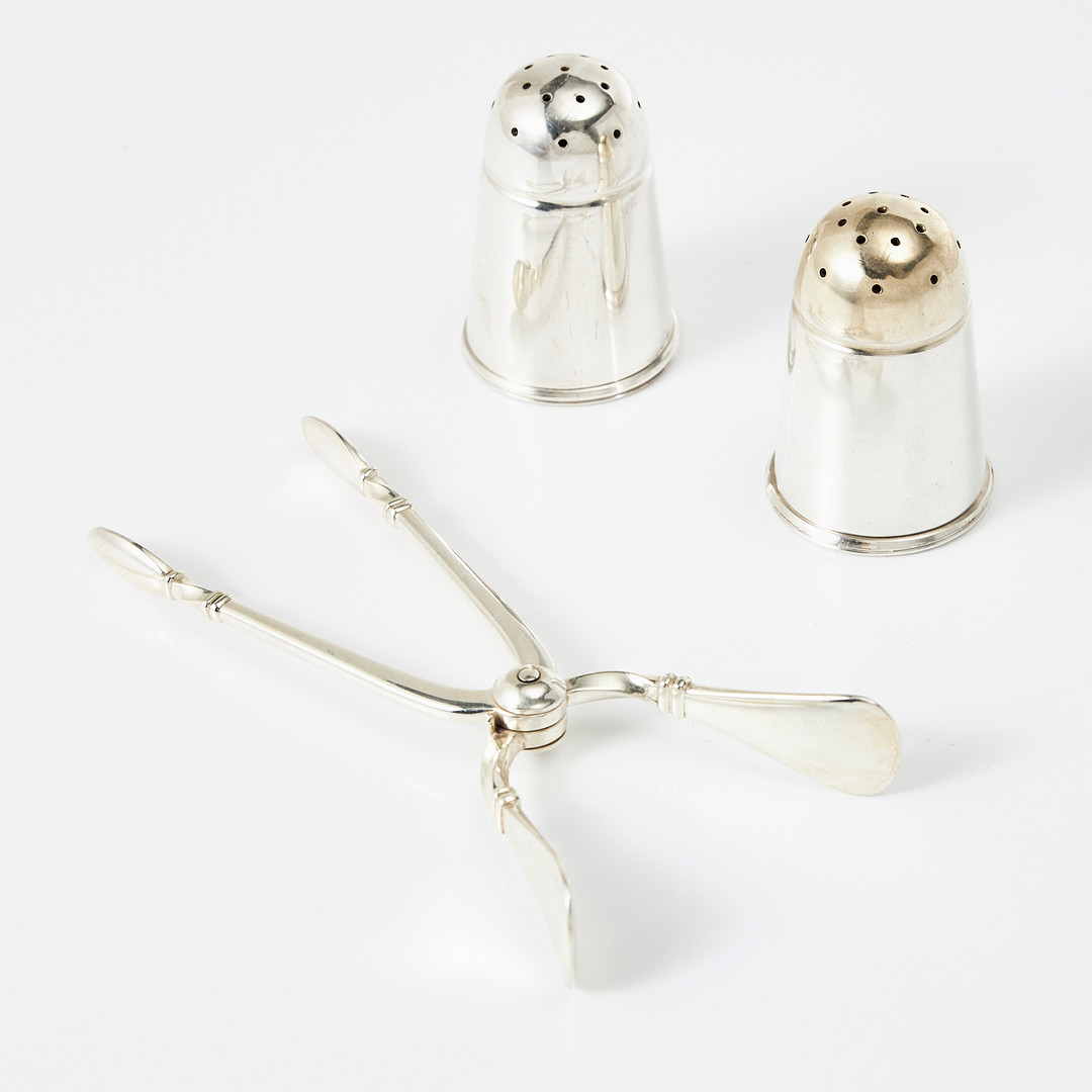 SOCKERTÅNG, sterlingsilver, Sörensen Danmark, KRYDDKAR, 1 par, silver, C F Carlström, Stockholm 1961.