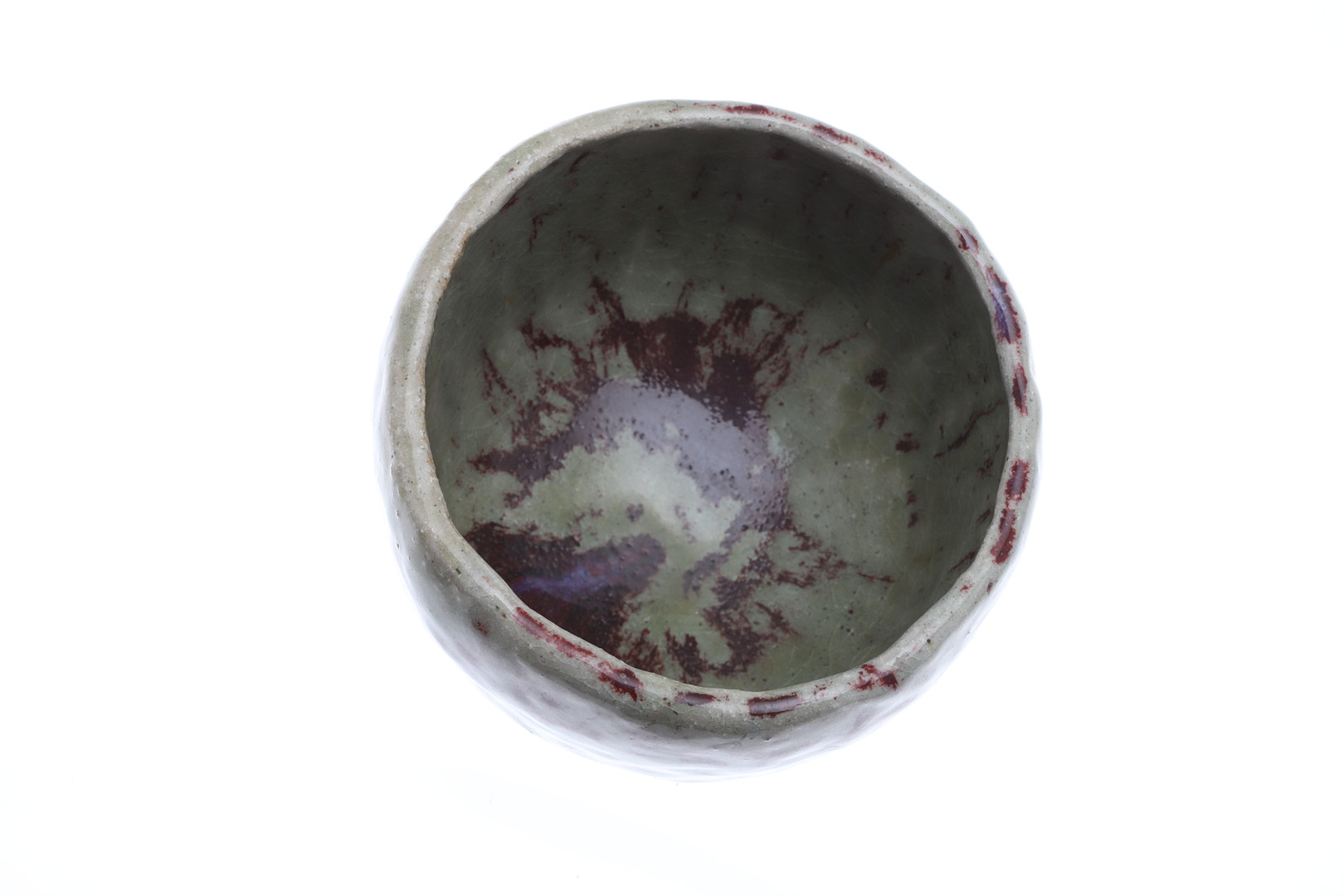 A 20TH CENTURY ORIENTAL BOXED GLAZED POTTERY FOOTED BOWL.