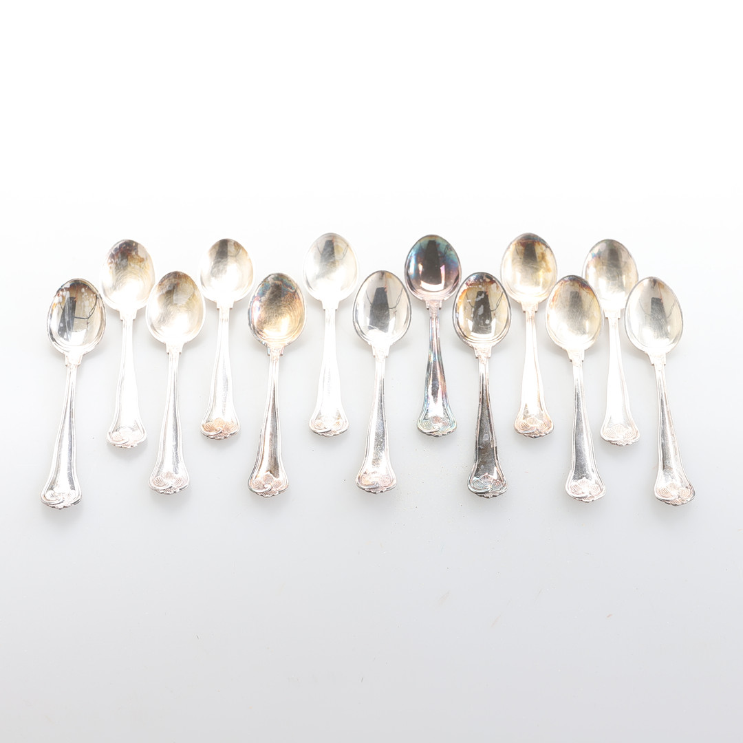 KAFFESKEDAR, 13 stycken, silver.