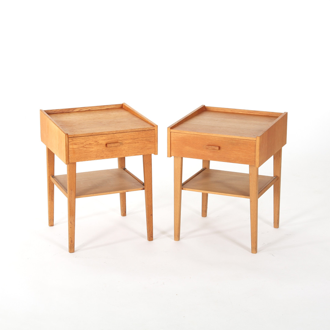 SÄNGBORD, 1 par, ek, Sverige 1960-tal.