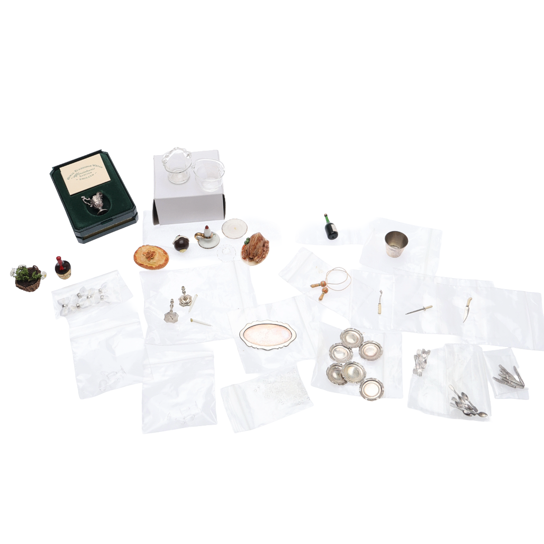 SILVER DOLLS HOUSE MINIATURES AND OTHERS.