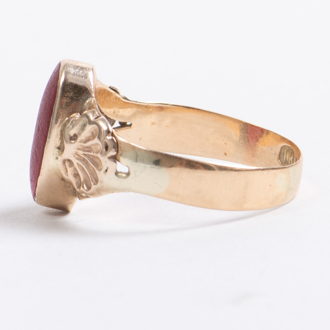 Ring med broche i Victoriansk stil. 14K guld (2).