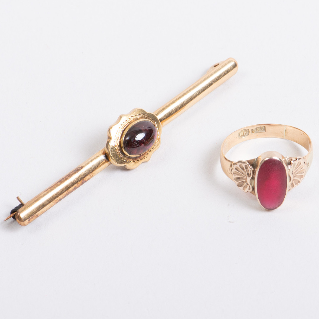 Ring med broche i Victoriansk stil. 14K guld (2).
