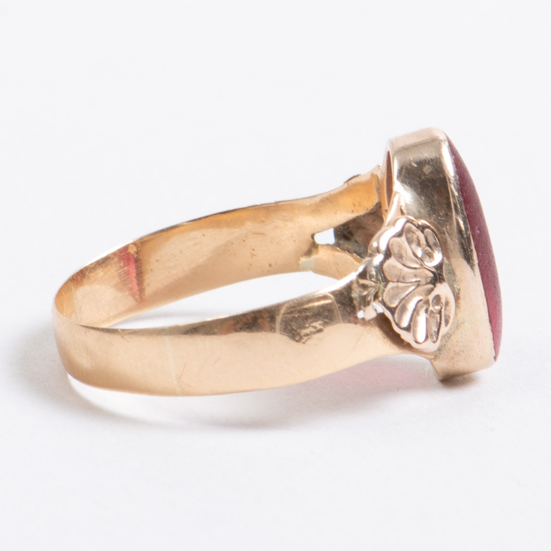 Ring med broche i Victoriansk stil. 14K guld (2).