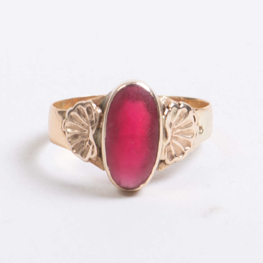Ring med broche i Victoriansk stil. 14K guld (2).