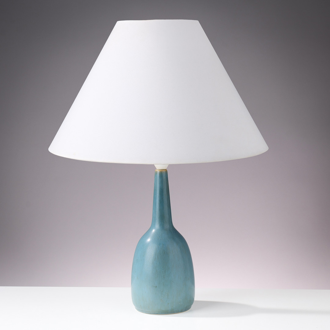 PER LINNEMANN SCHMIDT. Bordlampe, stentøj, Palshus, model SL. 1, harepelsglasur, Danmark, 1948-1972.