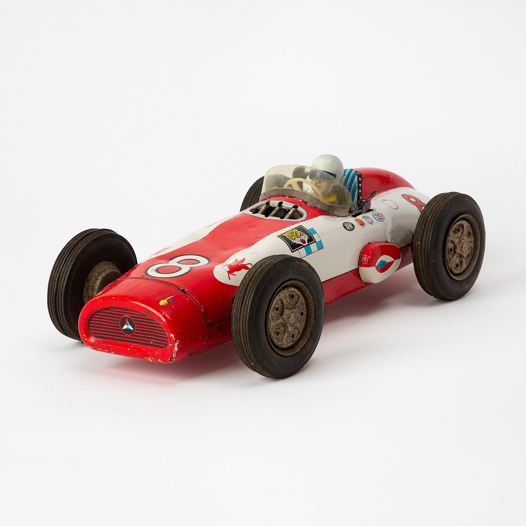 ATC ASAHI. "Indy 500", racerbil, litograferad plåt, Japan, 1900-talets mitt.