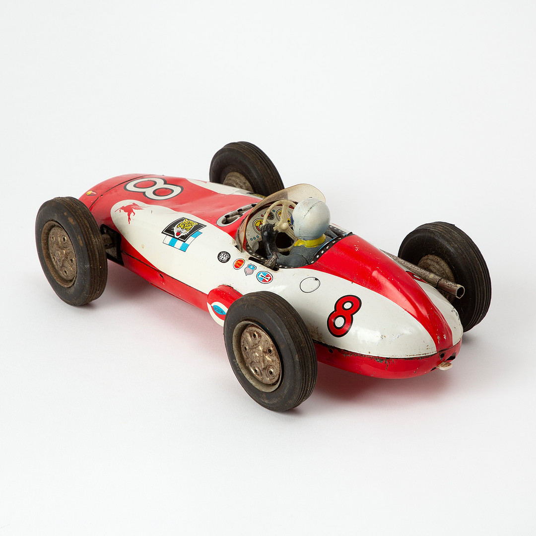 ATC ASAHI. "Indy 500", racerbil, litograferad plåt, Japan, 1900-talets mitt.