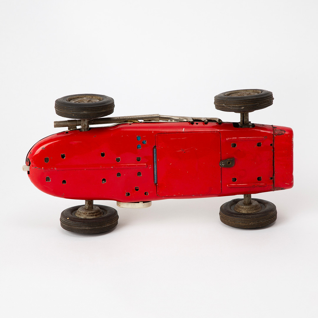 ATC ASAHI. "Indy 500", racerbil, litograferad plåt, Japan, 1900-talets mitt.