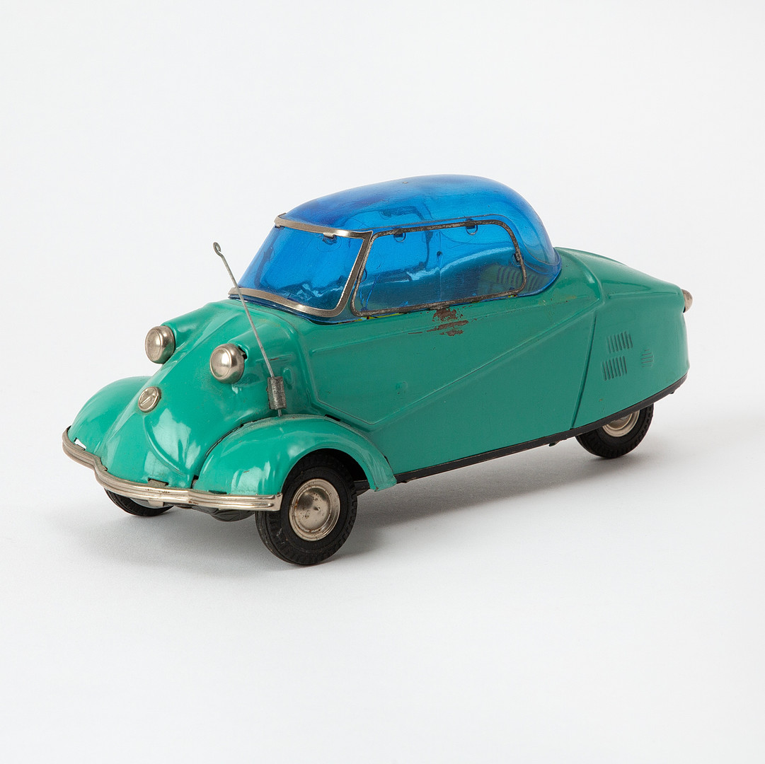 BANDAI. "Messerschmidt 3-hjuling", plåt och plast, Japan, 1950-tal.