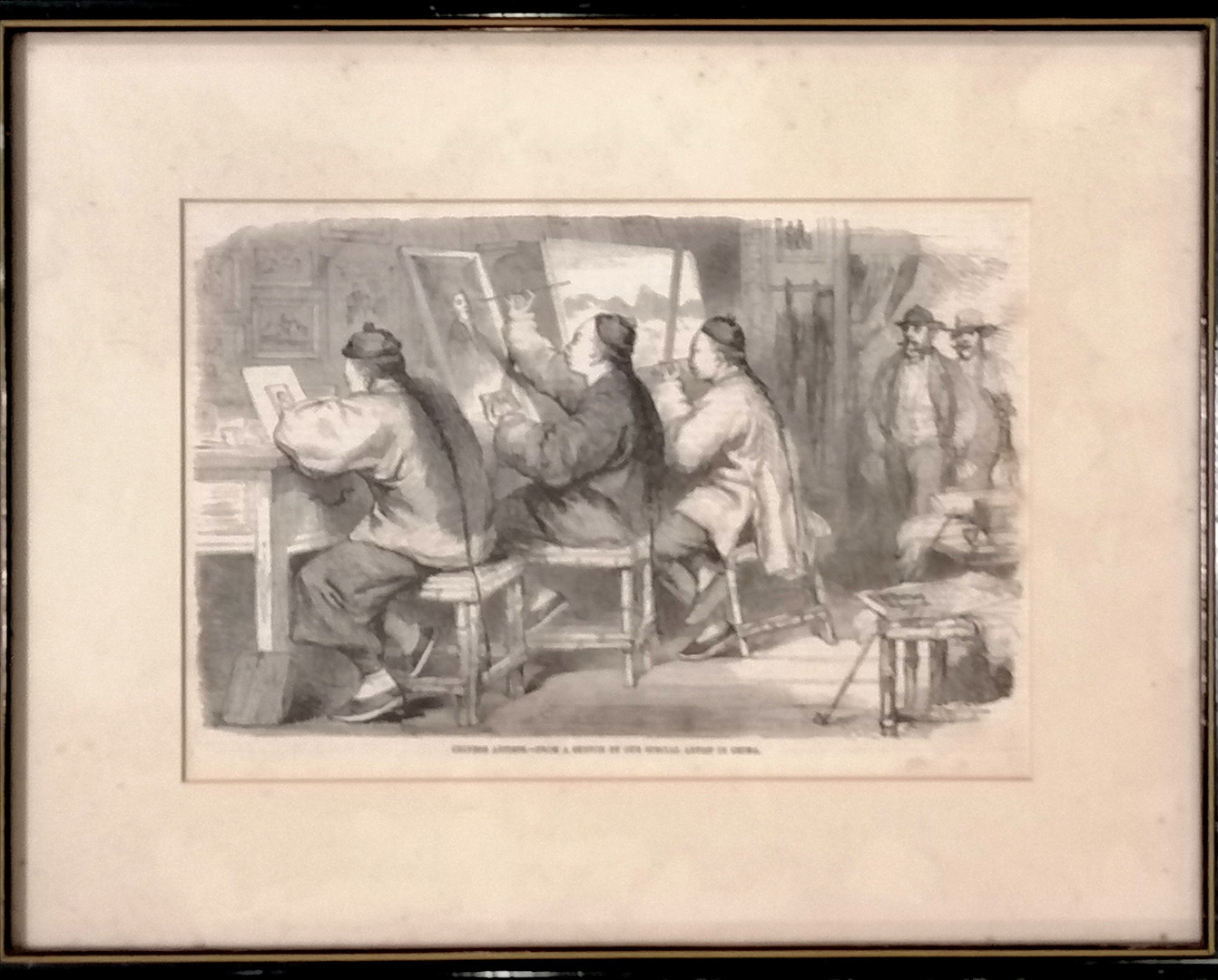 2x c.1820 FRENCH LITHOGRAPHS ORIENTAL TRADES T/W PRINT OF CHINESE ARTISTS.