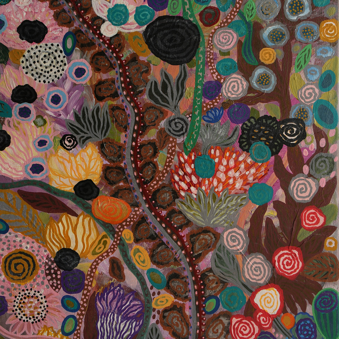 EWA ZAKOWSKI. Akryl på duk, "On The Meadow", signerad.