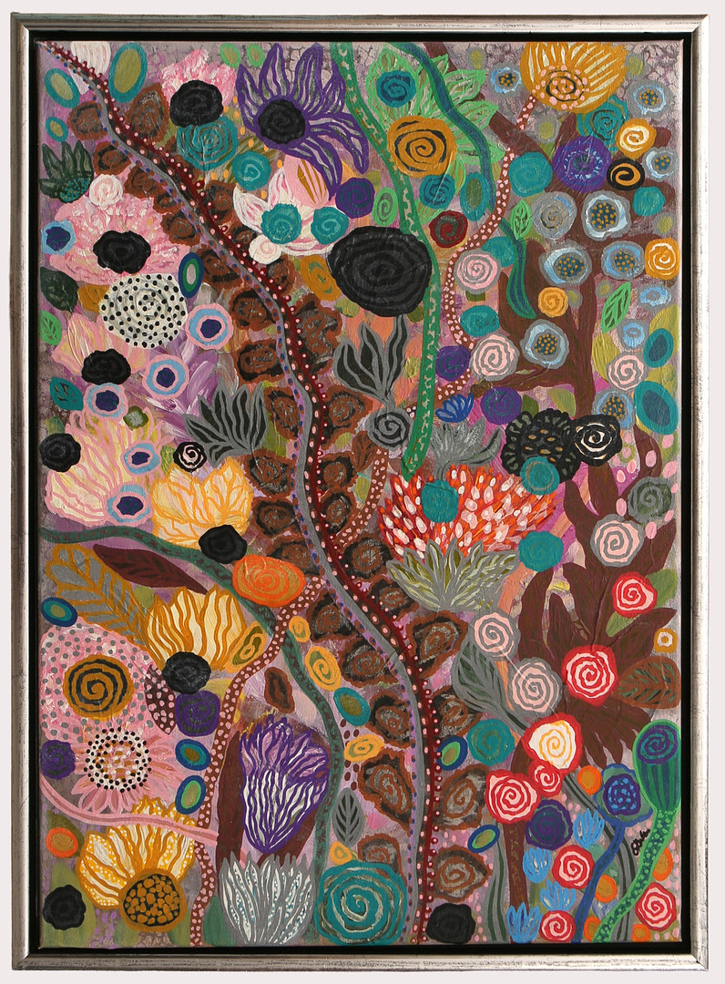 EWA ZAKOWSKI. Akryl på duk, "On The Meadow", signerad.