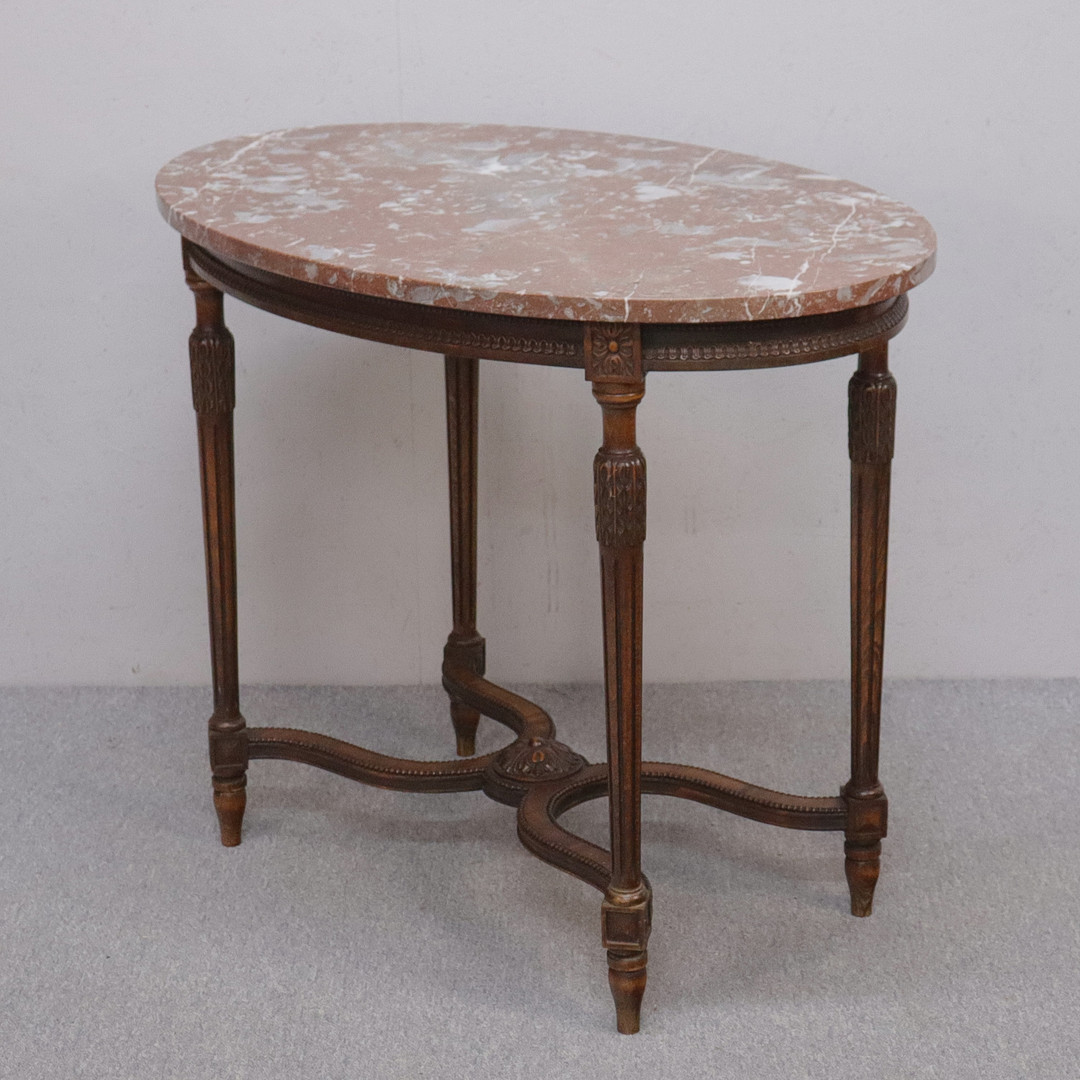 SALONGSBORD med stenskiva, gustaviansk stil, 1900-talets första hälft.