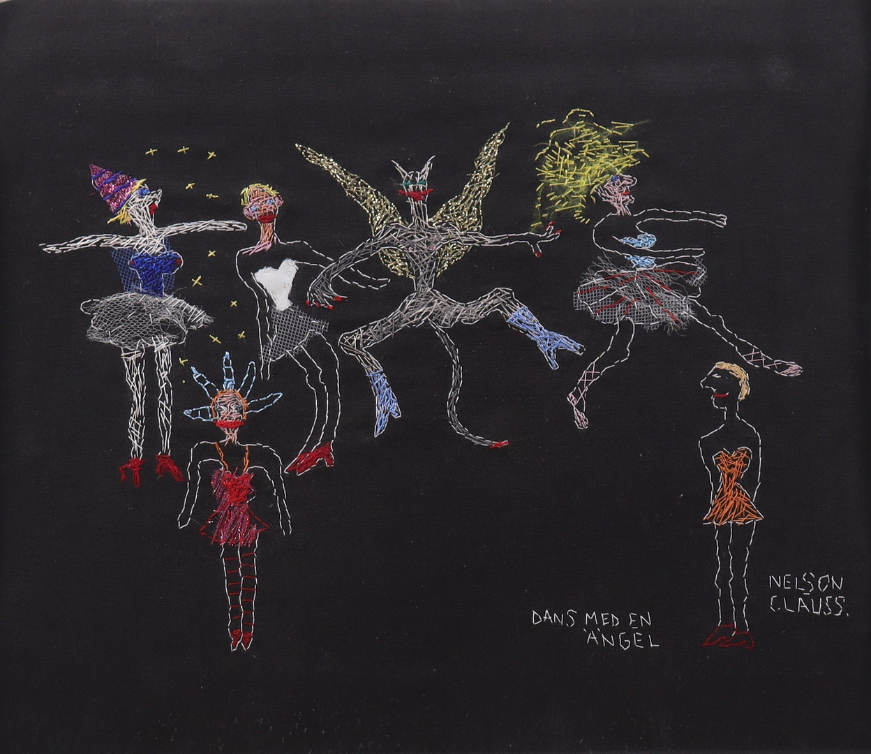 BIRGITTA NELSON CLAUSS. mixed media, "Dans med en ängel".
