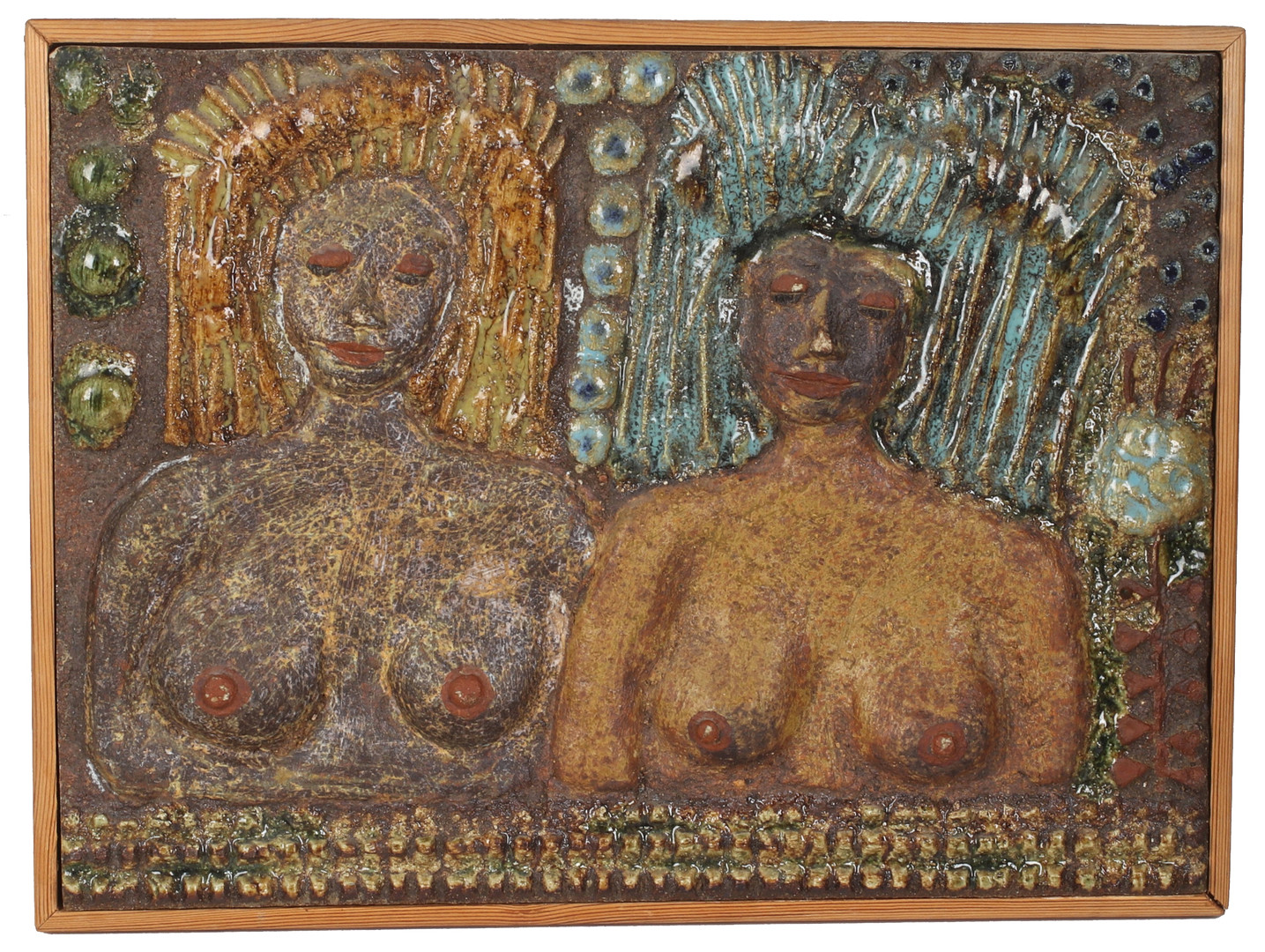 OIDENTIFIERAD KONSTNÄR. Väggrelief, stengods, 1900-talets andra hälft.