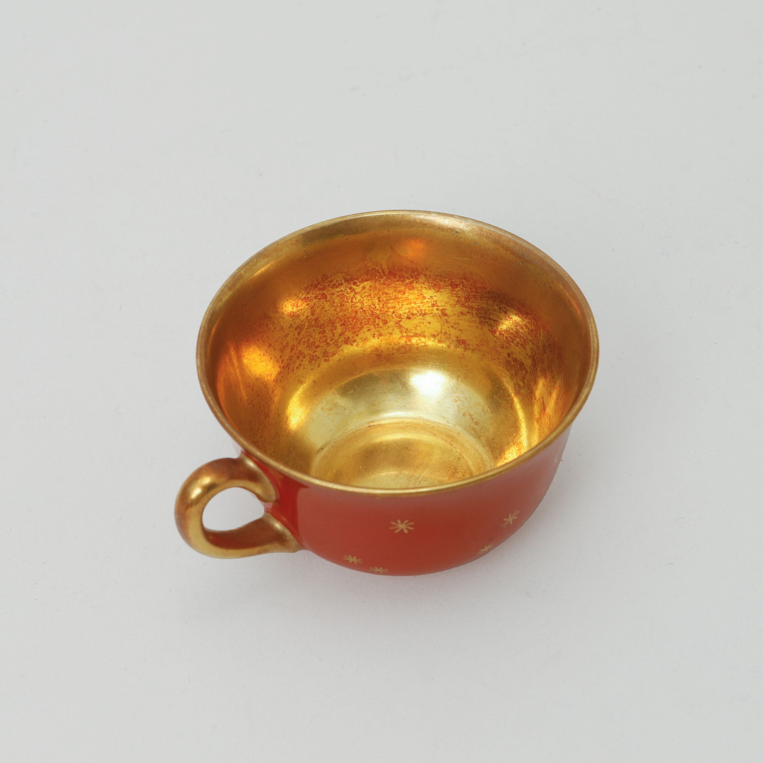 EDWARD HALD. Kaffe/moccakoppar, 6 st, Karlskrona porslinsfabrik, 1920/30-tal.