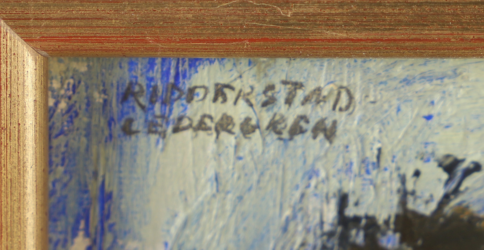 MONA RIDDERSTAD CEDERGREN. Barn, olja på pannå, signerad.